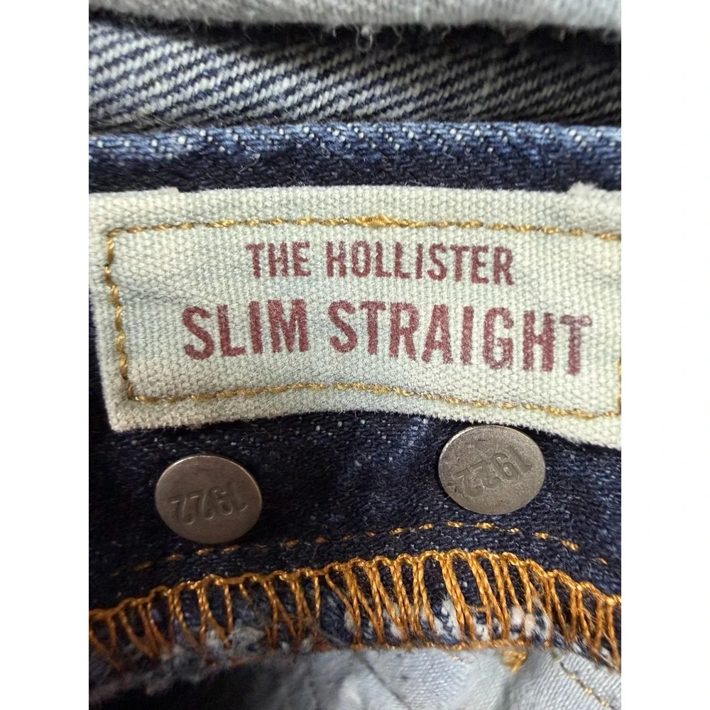 Hollister Mens Slim Straight Medium Wash Denim Jeans 28x30 Casual Skater y2k